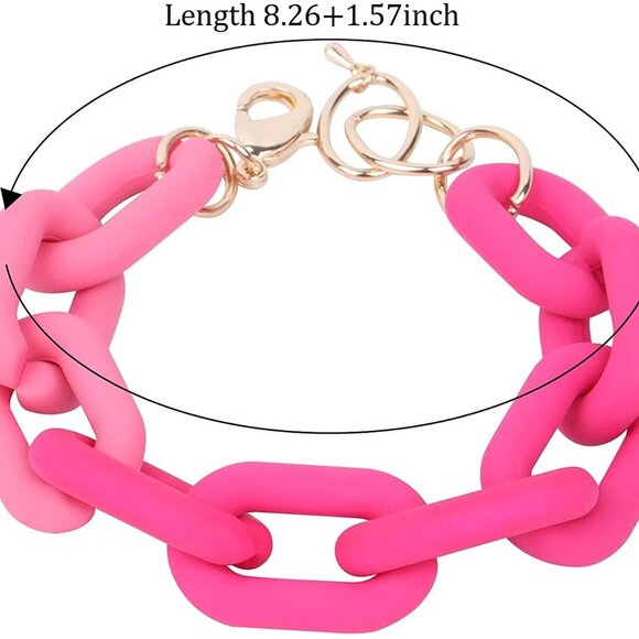 Acrylic Candy Chain Bracelet Colorful Link - Picture 6 of 6